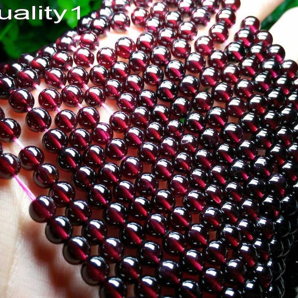 15.5" Wine Red garnet 6mm round beads , Red color 6mm natural gemstone, semi-precious stone, small transparent garnet, gemstone wholesaler