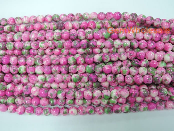 15.5 10mm/12mm Dyed red rain flower stone round beads Etsy