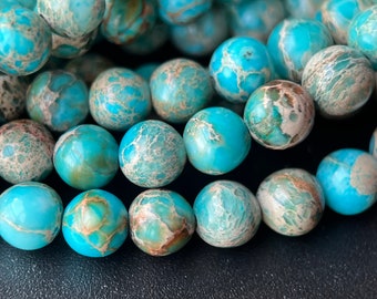 15.5&quot; 6mm High quality blue emperor jasper round beads,Sea Sediment Imperial Jasper,semi precious stone,blue Aqua Terra Jasper