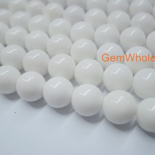 15.5" White agate round beads 4mm/6mm/8mm/10mm/12mm, White onyx, semi-precious stone, white color DIY beads, gemstone supply