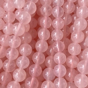 15&quot; AA natural Rose quartz 4mm/6mm/8mm/10mm round beads, pink gemstone DIY beads, genuine pink quartz crystal beads YGLF