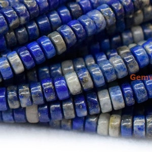 15.5インチ 2 x 4 mm 天然ラピスラズリヘイシビーズ、本物のラピスラズリ、ブルー DIY 宝石ジュエリービーズ BGXO