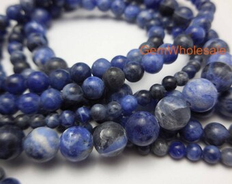 15.5" 10mm/12mm High quality natural sodalite stone round beads ,dark blue gemstone,semi precious stone,jewelry beads supply