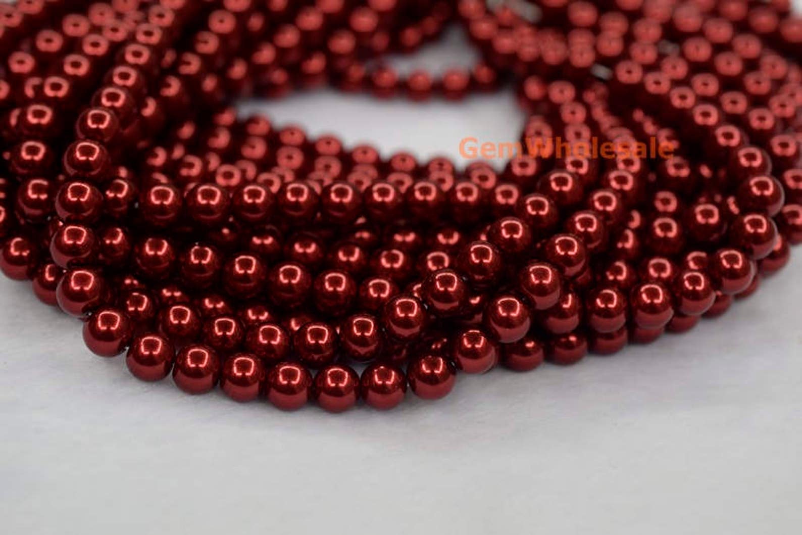 15.5 Dark Red Color Glass Round Beads 6mm/8mm/10mm/12mm Etsy