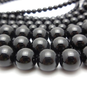 15.5&quot; 8mm/10mm Black agate round beads, Black onyx round beads, semi-precious stone, DIY beads, gemstone supply