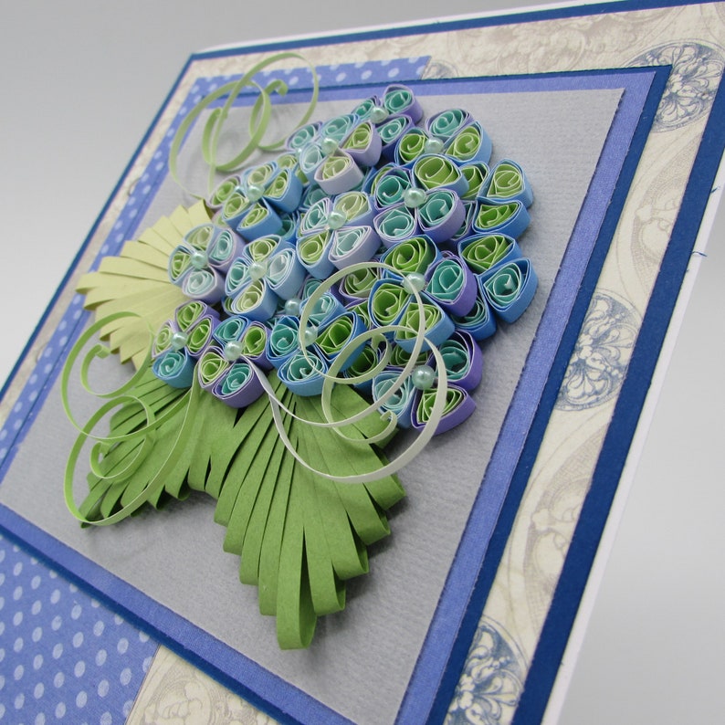 Quilled Hydrangea Card Instruction Kit Etsy
