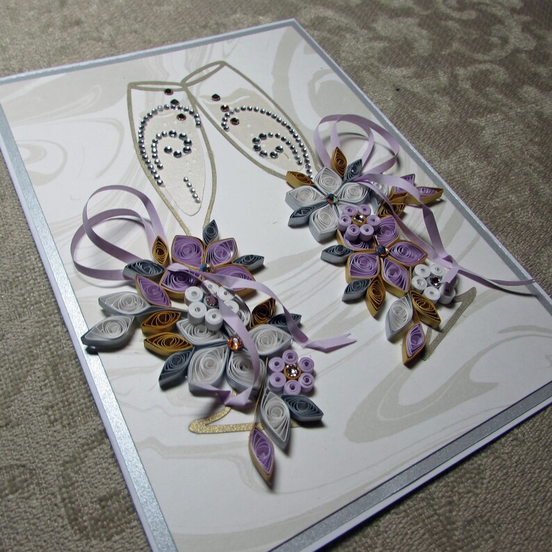 Quilled Champagne Glasses Instruction Kit Etsy