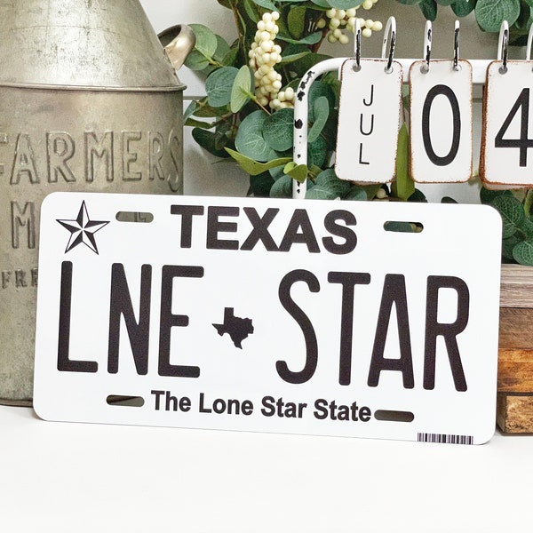 Custom License Plate - 6x12" | Choose Any US State | Texas License Plate | Personalized Gift For Him | Gifts for Boyfriend | Custom Text