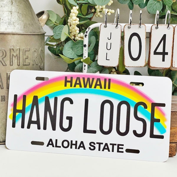 Custom License Plate - 6x12" | Choose Any US State | Hawaii License Plate | Beach Sign | Personalized Beach Decor | Gifts for Boyfriend