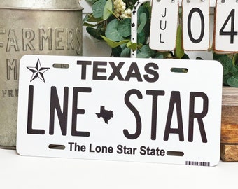 Custom License Plate - 6x12&quot; | Choose Any US State | Texas License Plate | Personalized Gift For Him | Gifts for Dad | Custom Text
