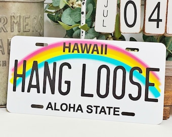 Custom License Plate - 6x12" | Choose Any US State | Hawaii License Plate | Beach Sign | Personalized Beach Decor | Gifts for Boyfriend