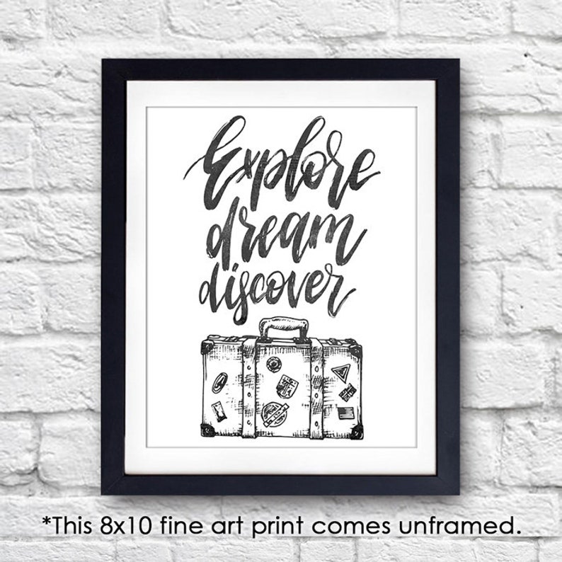 Travel Quotes Wall Art Prints Set of 4 8x10s Typography Etsy