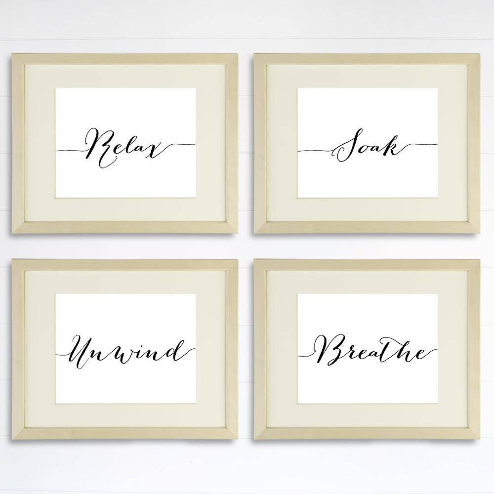 Relax Soak Unwind Breathe Wall Art Etsy