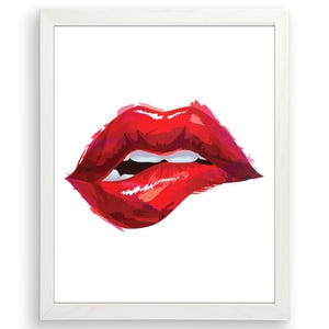 Red Lips Art Print - Unframed - 8x10 | Fashion Wall Decor