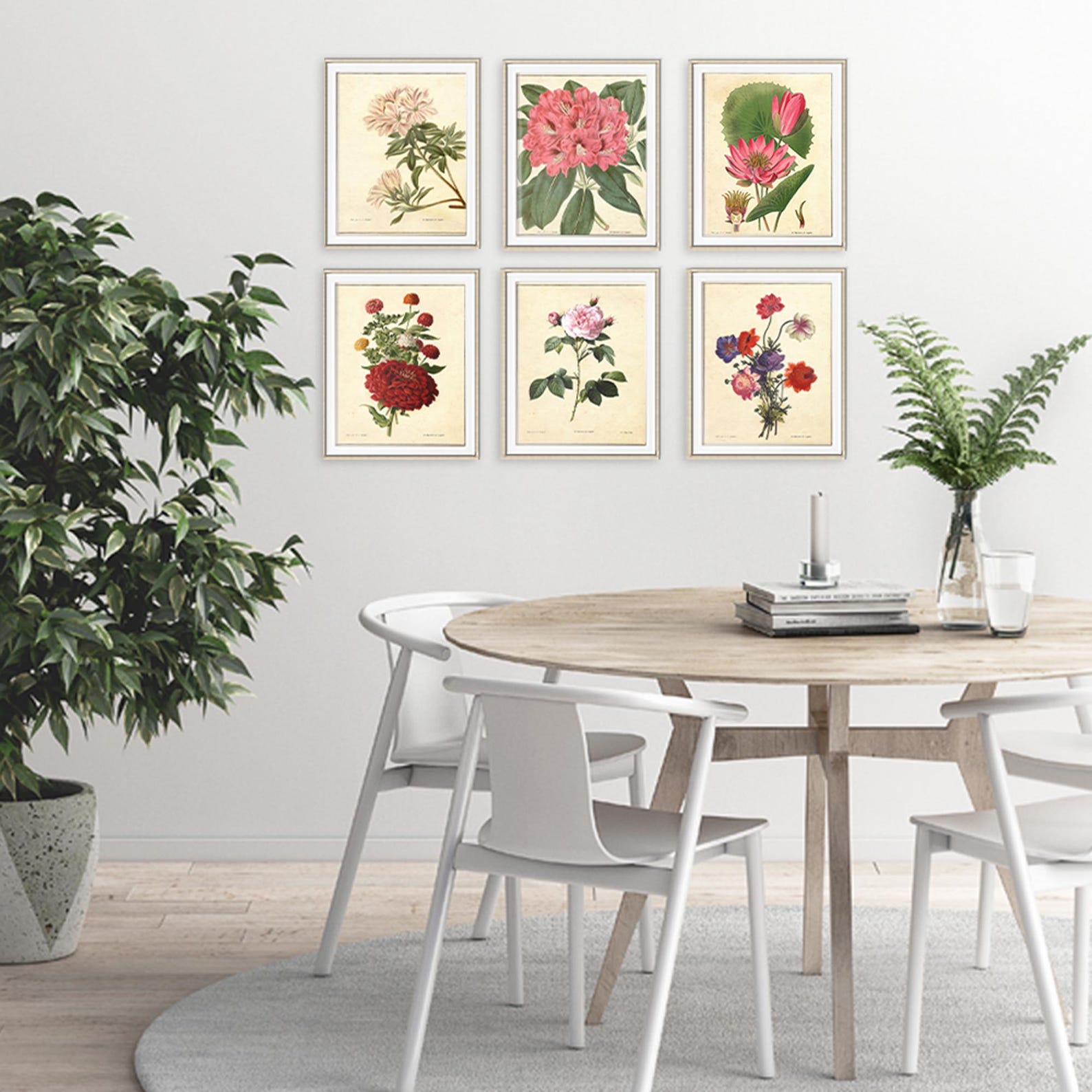 Vintage Botanical Flowers Art Prints (set of 6) - 8x10s - Etsy