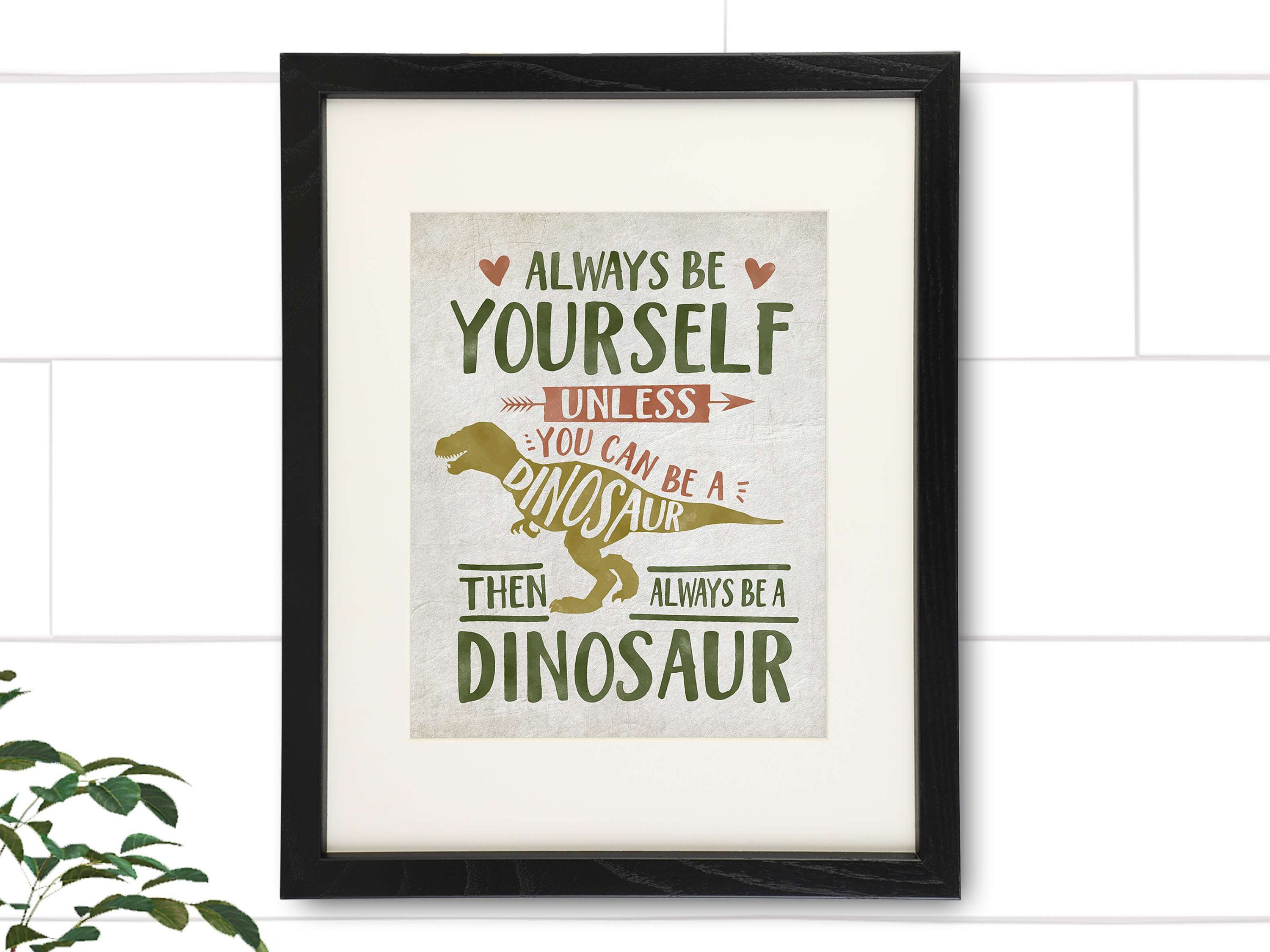 Totally roarsome dino quote with rainbow. Vector illustration