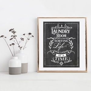 Laundry Room Sorting Life One Load at A Time Chalkboard - Etsy