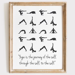 Yoga Poses Wall Art Print - 8x10