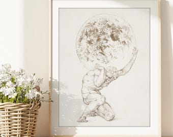 アート・デザイン・音楽 THE FINEST ATLAS OF THE HEAVENS Atlas Supports The Heavens by Print Collector