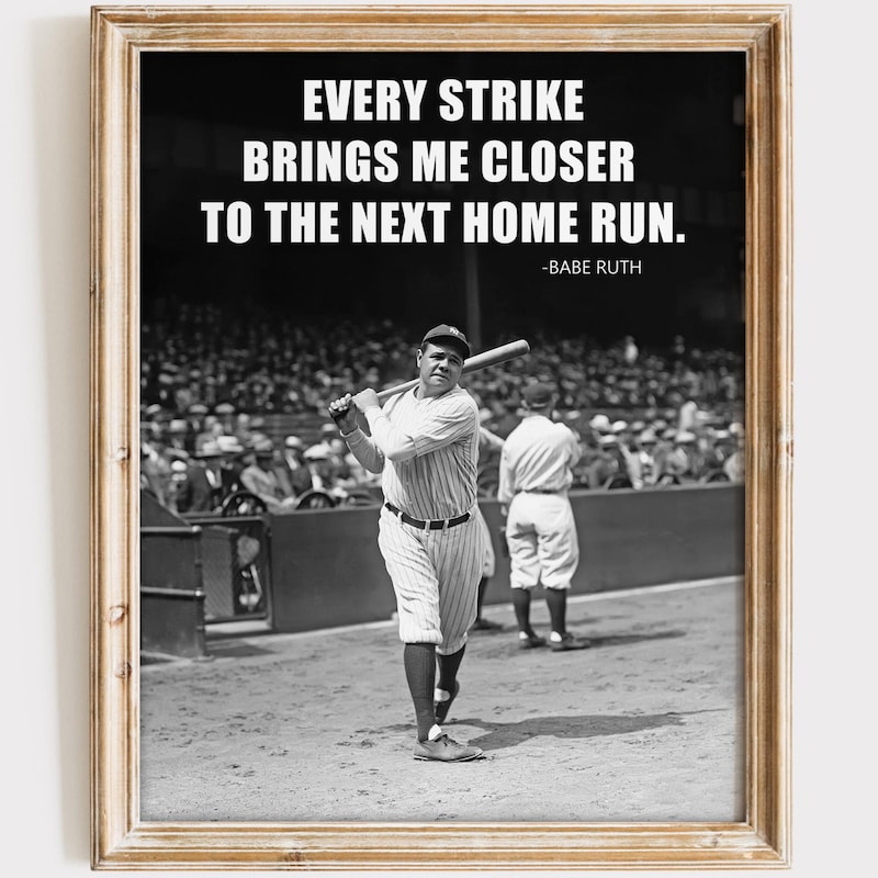 Bae Ruth Quote Babe Ruth Quote - Etsy