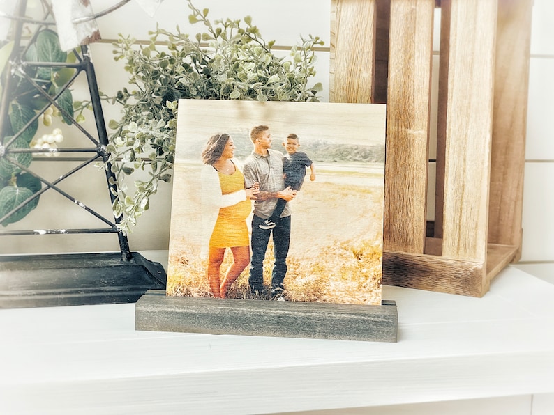 Custom Wood Photo with Stand Picture Frames Personalized Picture Gifts Personalized Photo Gift Photo on Wood Mother's Day Gifts image 10