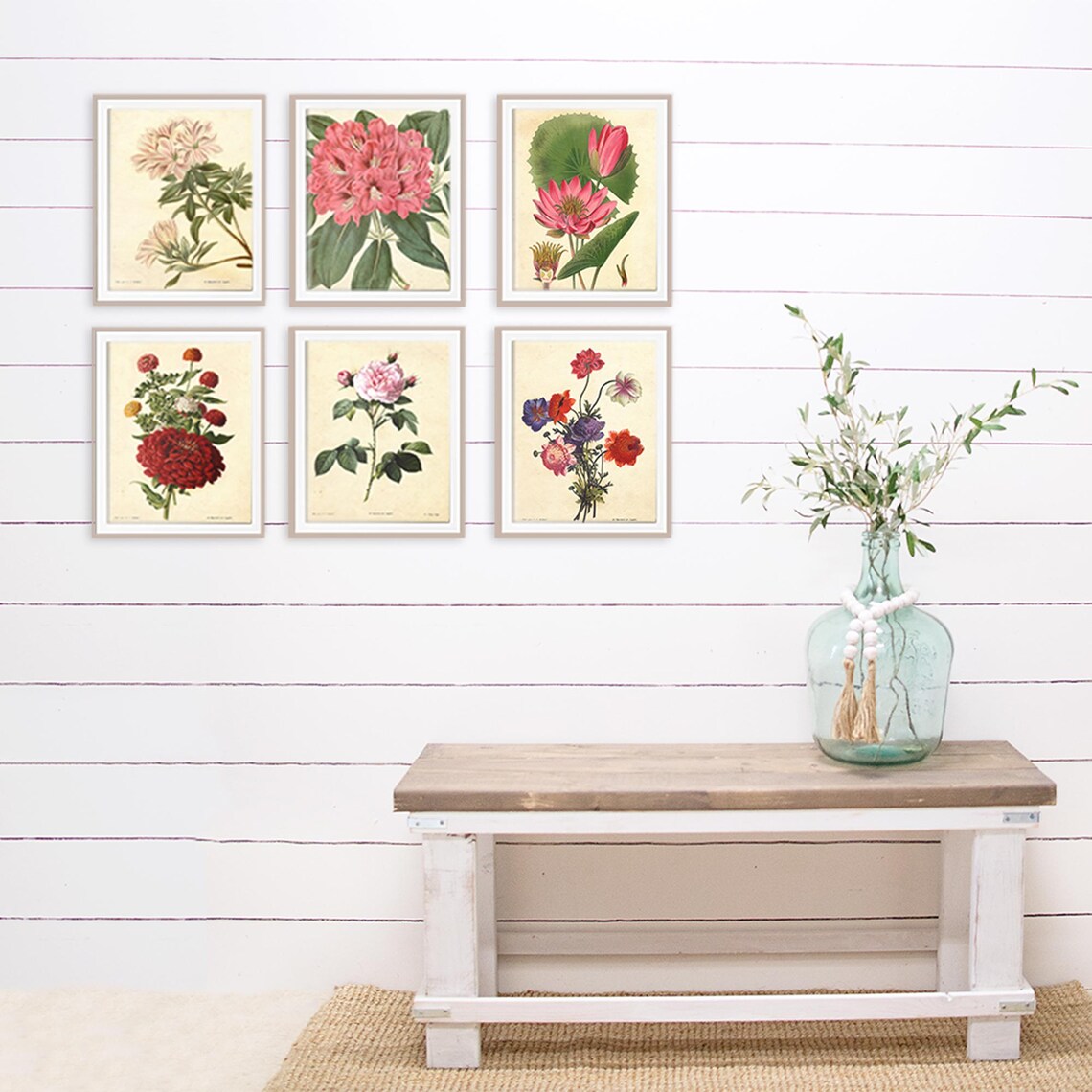 Vintage Botanical Flowers Art Prints (set of 6) - 8x10s - Etsy
