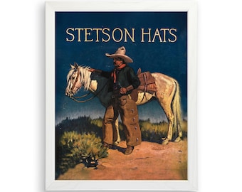 Stetson Hats Art Print: Vintage Western Wall Decor