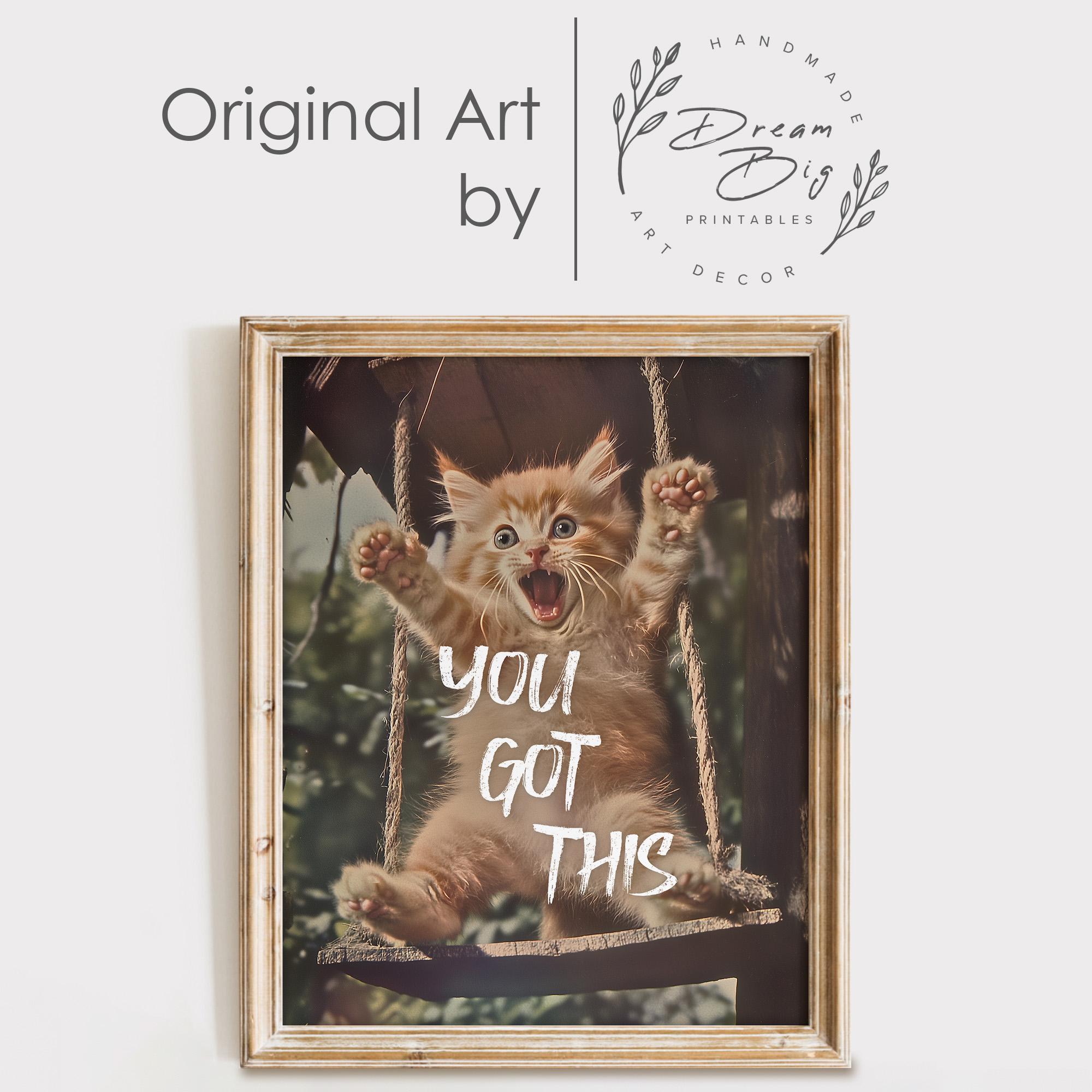 You Got This Art Print: Inspirational Cat Poster, USA Handmade - Etsy