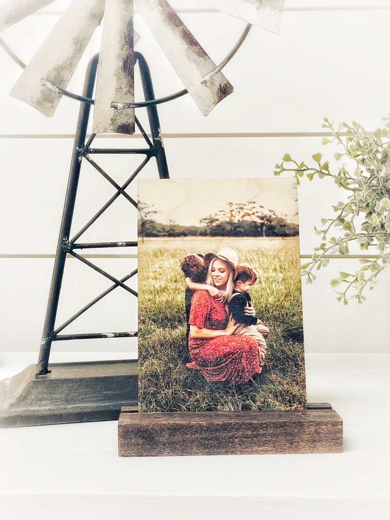 Custom Wood Photo with Stand Picture Frames Personalized Picture Gifts Personalized Photo Gift Photo on Wood Mother's Day Gifts image 5