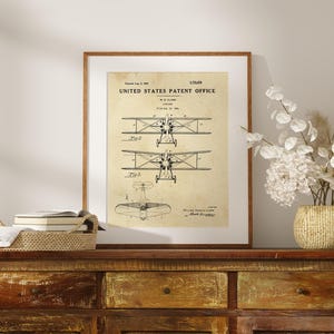 Airplane Patent Art Print | Vintage Wall Décor - Etsy