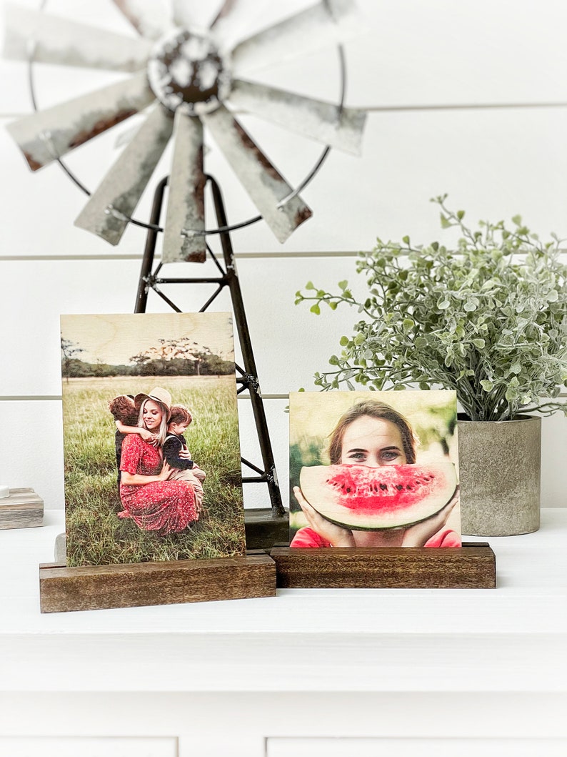 Custom Wood Photo with Stand Picture Frames Personalized Picture Gifts Personalized Photo Gift Photo on Wood Mother's Day Gifts image 6