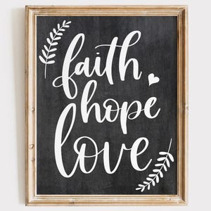 Faith Love Hope Art Print | Inspirational Quote Wall Art | Motivational Décor