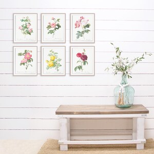 Vintage Flowers Wall Art Prints (set of 6) - 8x10s | Roses - Etsy