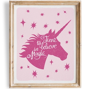 Unicorn Girl&#39;s Room Wall Decor Art Print - 8x10s