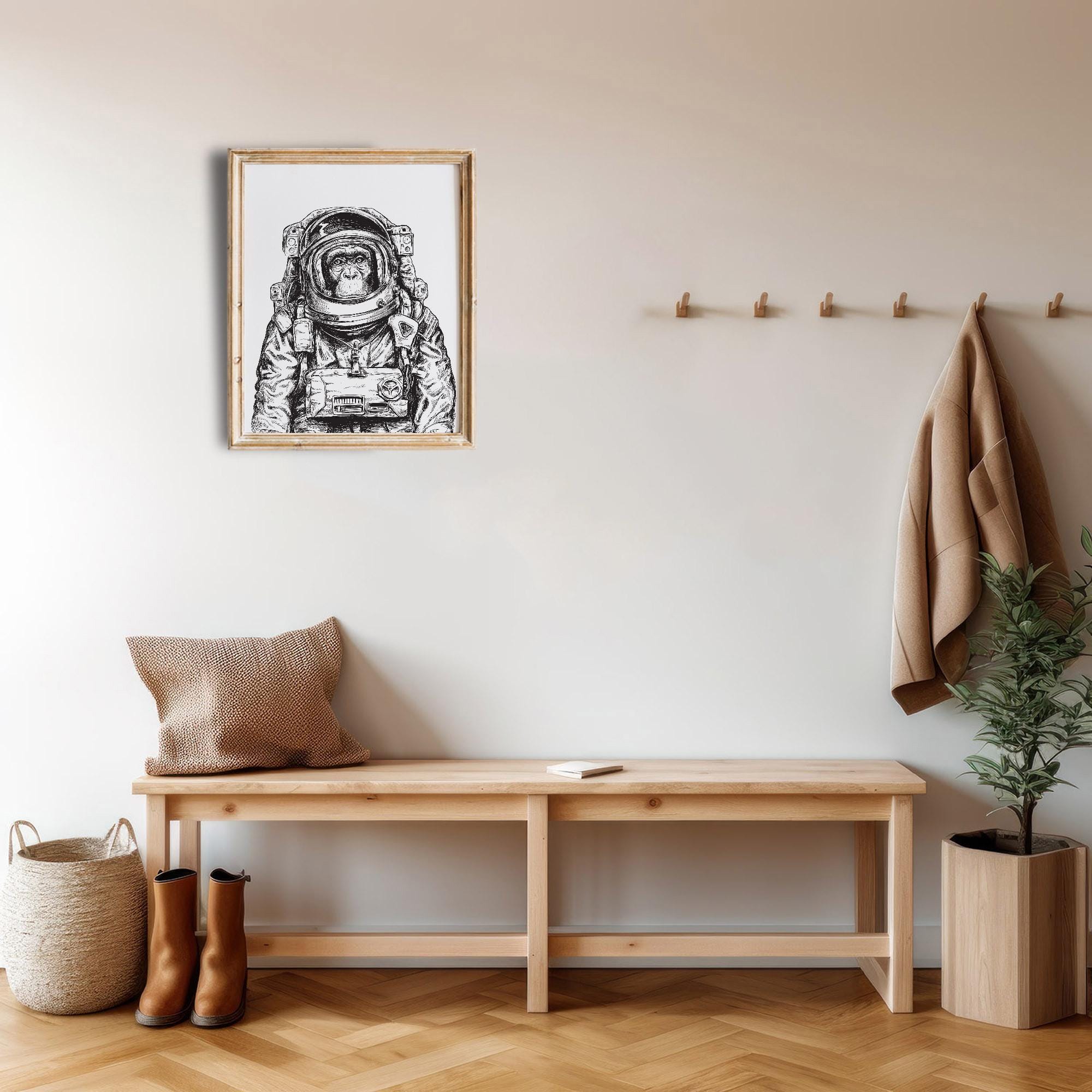 Astronaut Monkey Art Print - 8x10 | Space Monkey - Etsy