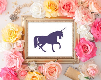 Unicorn Print - 8x10 Printable Art, Unicorn Decor, Unicorn Print, Wall Art, Unicorn, Unicorn Art Print, Unicorn Printable
