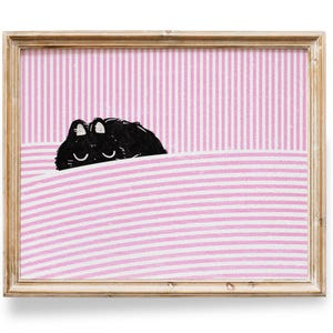 Cozy Black Cat Art Print | Home Décor