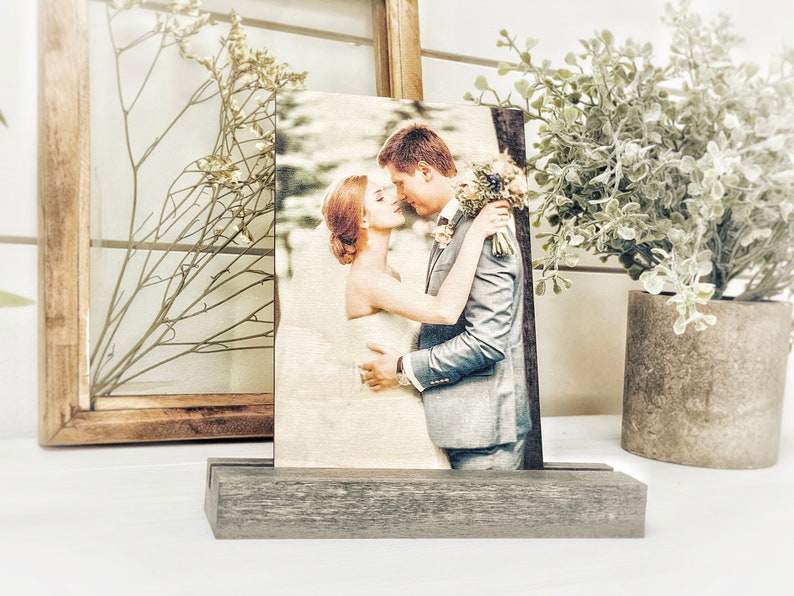 Custom Wood Photo with Stand Picture Frames Personalized Picture Gifts Personalized Photo Gift Photo on Wood Mother's Day Gifts image 2