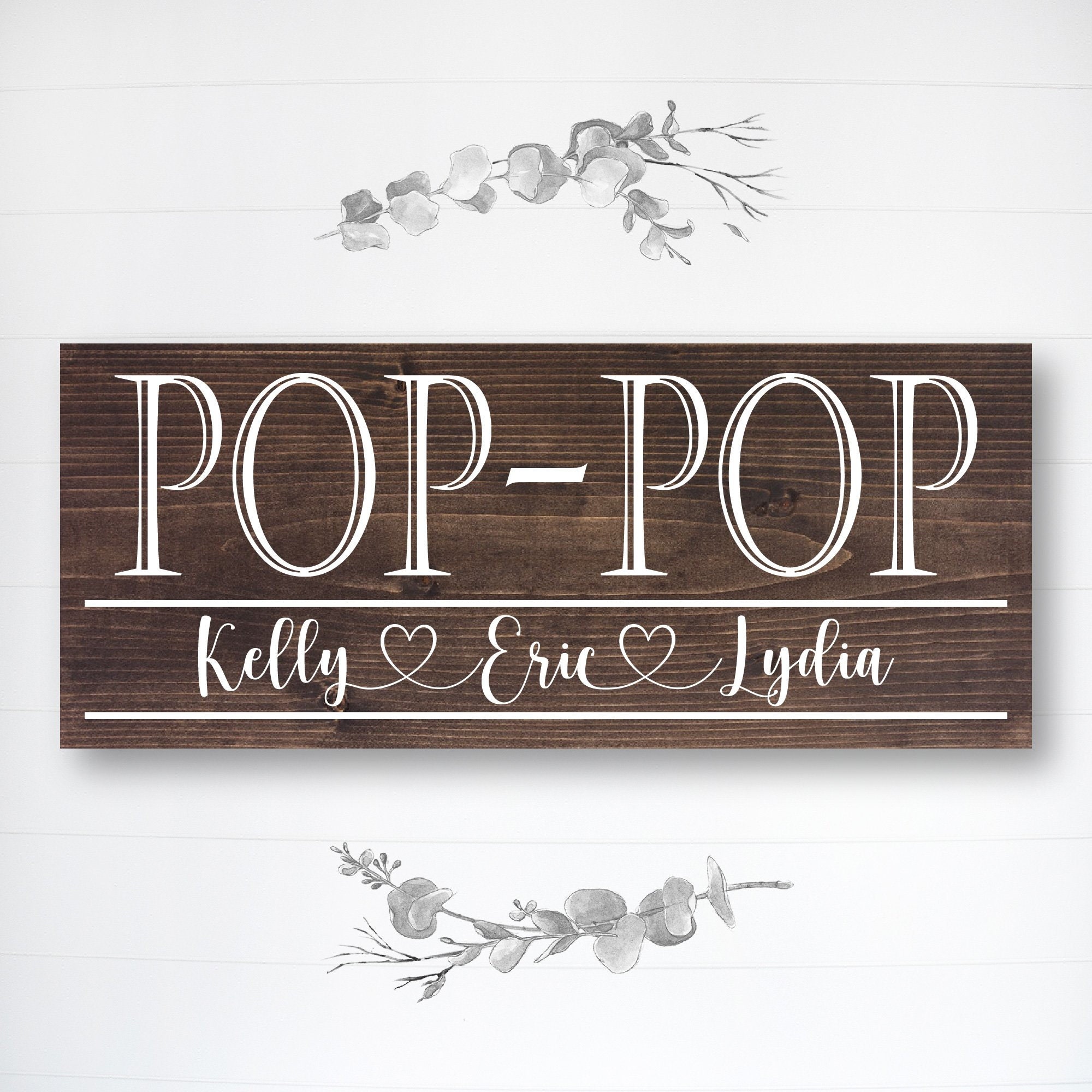Pop Daddy Signs Home Décor Fathers day kids names sign Dad gift 3D Papa Dad Grandpa ...