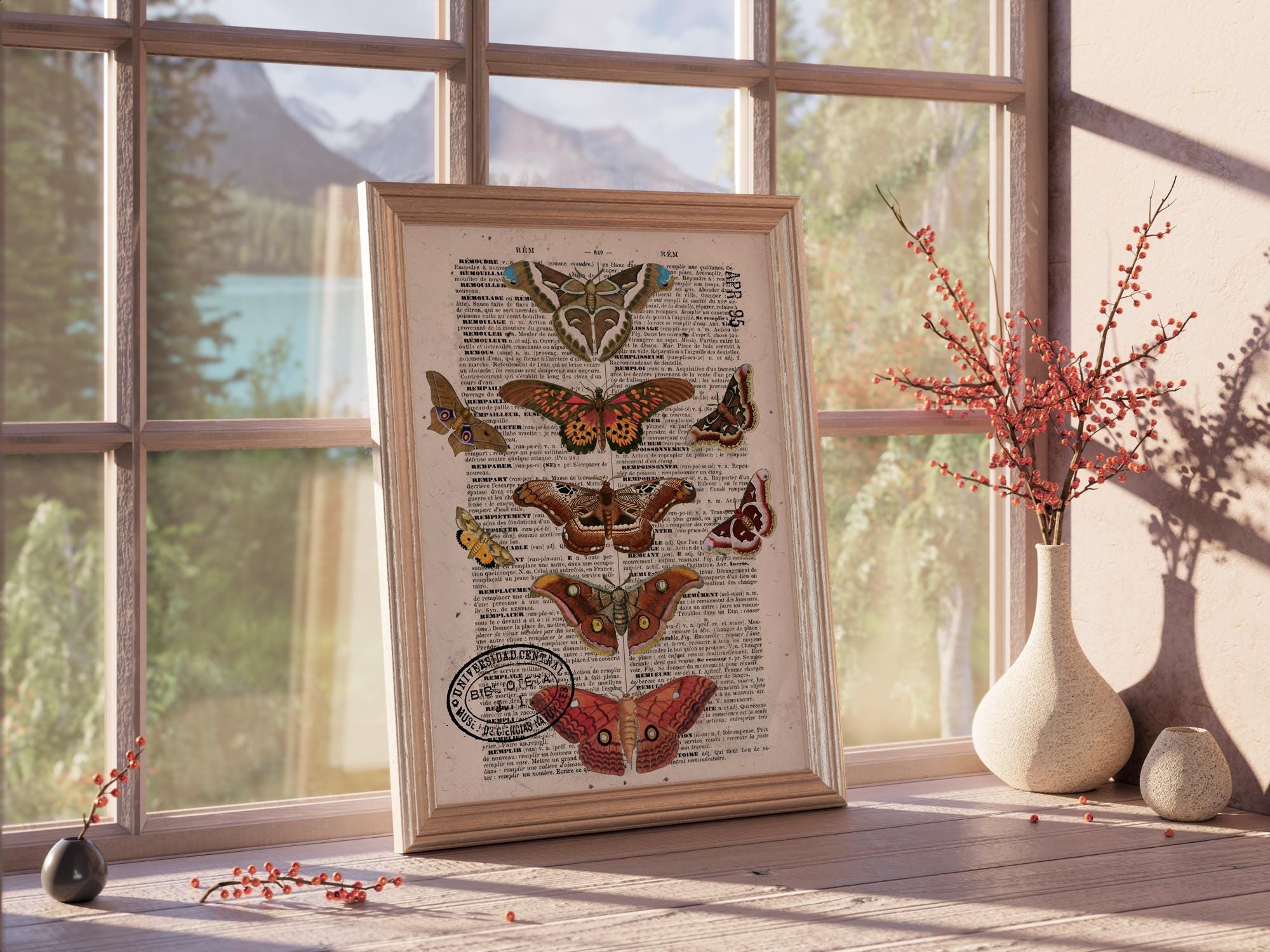 Moth Dictionary Art Print | Vintage Insect Wall Art - Etsy