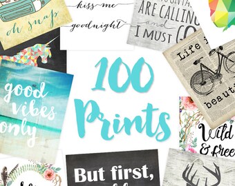 PRINTABLE ART (Set of 100 8x10s) Dorm Decor, Apartment Decor, Printable Inspirational, Quote Art, Typography Art, The Mountains Are Calling