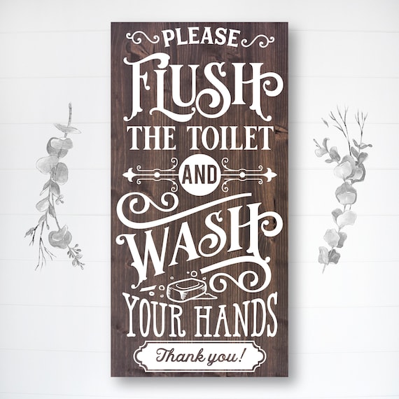 Please Flush the Toilet Funny Bathroom Sign Fast Shipping Etsy