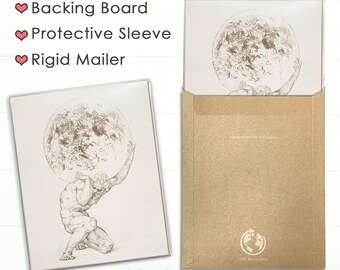 Atlas Carrying the Heavens Sketch Wall Art | Home Decor - Etsy