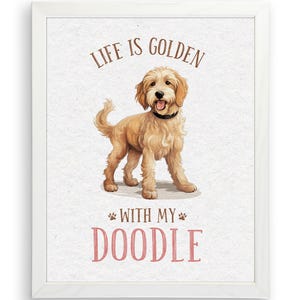 Golden Doodle Dog Breed Quote Art Print | Cute Dog Wall Art