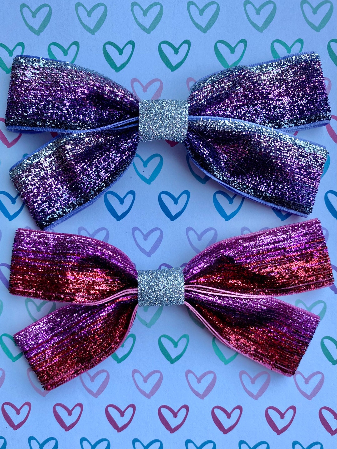 Sparkle Kaylee Hair Clips Set Sparkle Hair Bows Hair Bow Set Etsy