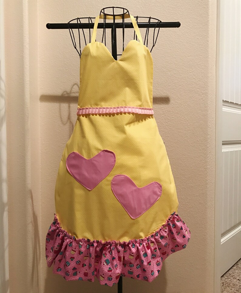 Yellow Small Dot Cupcake Apron