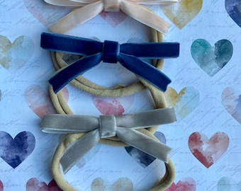 Velvet Baby Headband Trio | Baby Shower Gift | Baby Headbands