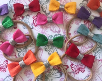 Mini Felt Sparkle Bows