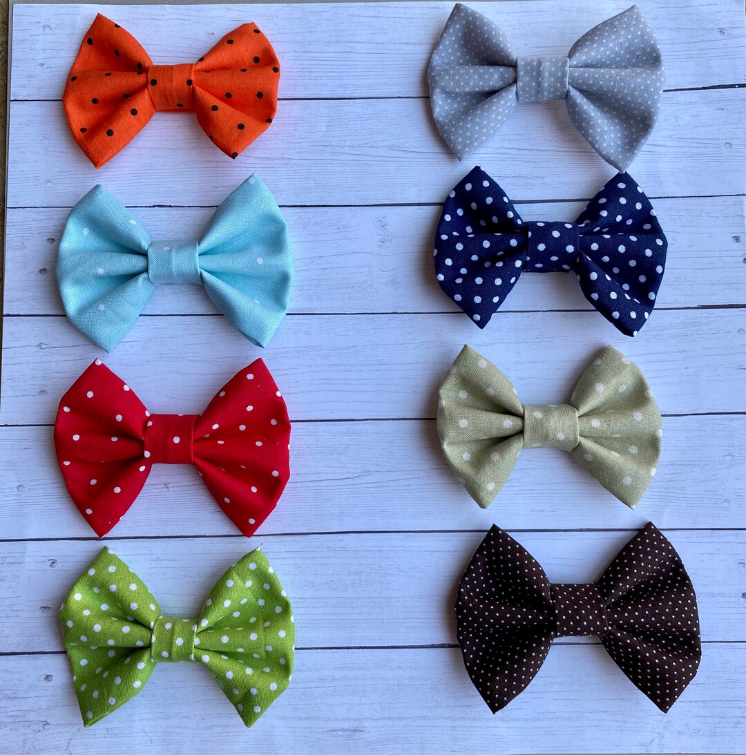 Clip on Baby Bow Ties Polka Dots Etsy