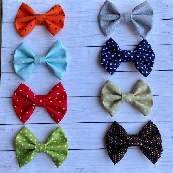 Clip On Baby Bow Ties - Polka Dots